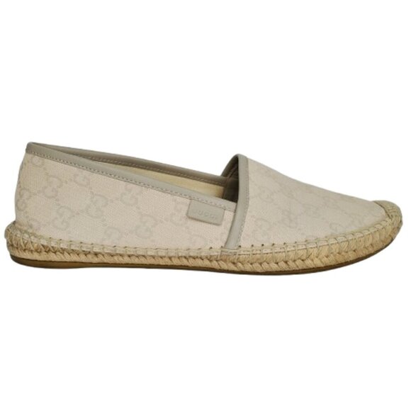 Gucci GG Supreme Monogram Canvas Slip On Espadrille Flats